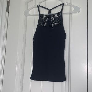 Navy blue lace halter top